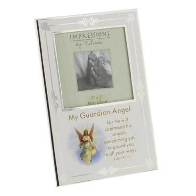 Image of Juliana Silver Plated Guardian Angel Photo Frame 3&quot; x