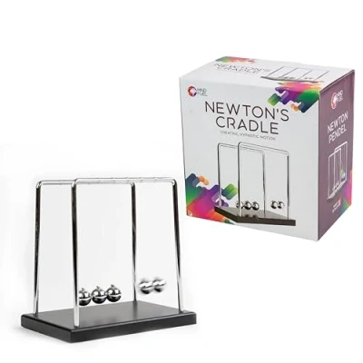 Image of Funtime Gifts Newton&#039;s Cradle Executive Desk Toy Demonstrating Physics Principles