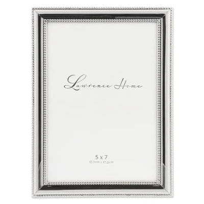 Image of Lawrence Frames 510757 Metal Picture Frame Silver Plate with Delicate Beading, 5 by 7 Inch