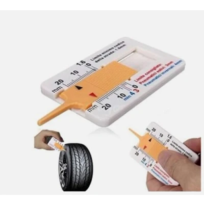 Image of Car Tyre Depth Tread Gauge Van Bike Keyring Small Pocket Size Measuring tool Portable