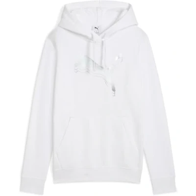 Image of Puma Hoodie Hoodie, Women&#039;s, Size: XS, White/metallic silver