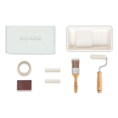 Image of Rust Oleum Ready to Roll Eco Paint Kit (Small) Kitchen Tile Satin Delicate Greys