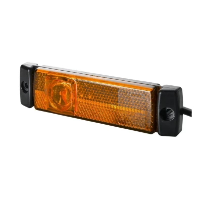 Image of E11395, E11396 Side Marker Light HELLA 2PS 011 422 341 LED Left, Right 24V mounting, Screw Connection