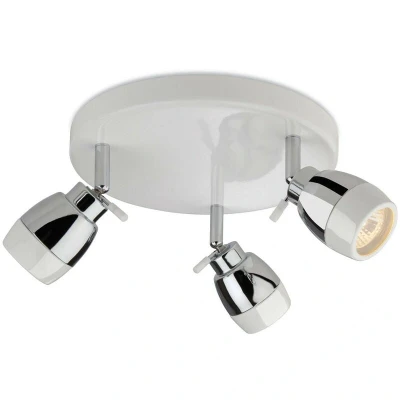 Image of Marine 3 Light Flush Bathroom Ceiling White, Chrome IP44, GU10