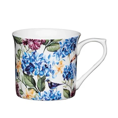 Image of KitchenCraft China 300ml Fluted Mug, Country Floral