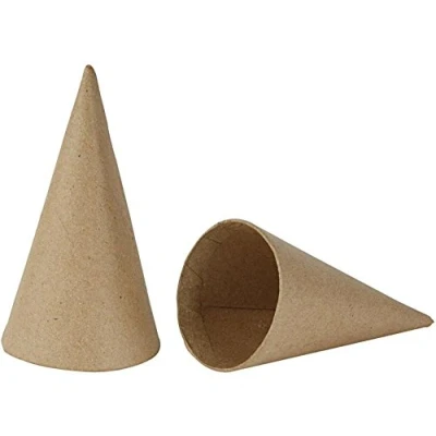 Image of Crafty Capers 10 Paper Mache 14cm Cones to Decorate Shapes Papier