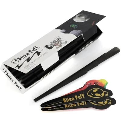 Image of 109mm KingSizeSlim Black Cones 40 Packs Pre Rolled With Tips, Long Cigarette Papers Slow Burning And Ultra Thin
