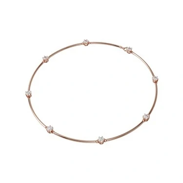 Image of Swarovski Constella necklace, Round cut, White, Rose gold tone plated