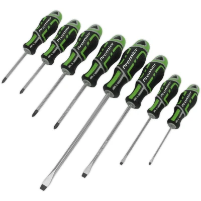 Image of Sealey Premier Screwdriver Set 8pc GripMAX® Hi Vis Green