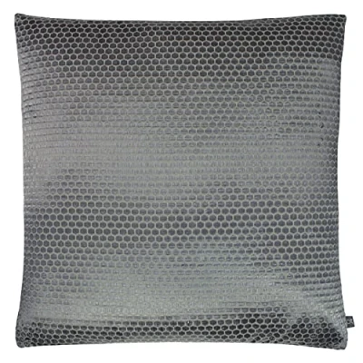Image of Prestigious Textiles Emboss Metallic Tile Mosaic Feather Filled Cushion Grey One Size