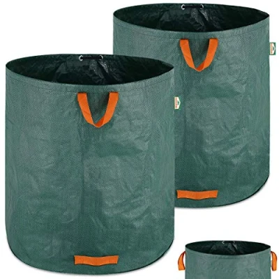 Image of Gardebruk 2x Garden Waste Bag 500L Heavy Duty Handles Sack Gardening Durable Reusable Green Folding Lightweight Water Resistant