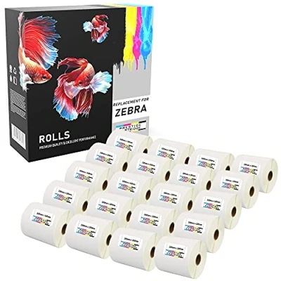 Image of 10,000 Compatible Zebra 100mm x 150mm White Direct Thermal Labels (500 per Roll) for Type Printers Twenty Rolls