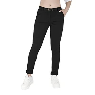 Image of Jophy &amp; Co. Women’s Stretch Chino Trousers with Belt, Product Code 3008, Black, L