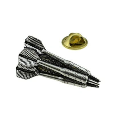 Image of GTR Three Darts Pewter Lapel Pin Badge XTSPBS13