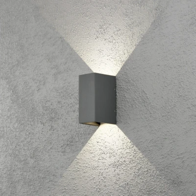 Image of Cremona Outdoor Modern Up Down Wall Light Anthracite 2x 3 High Power LED, IP54