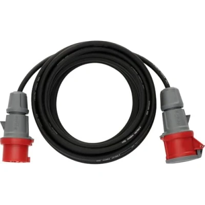 Image of Brennenstuhl CEE extension cable IP44 (10m cable, H07RN F 5G1,5, 5 pole with plug and coupling, for outdoor use IP44, Made in Germany) black