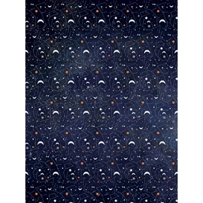 Image of Décopatch Ref FDA865C Starry Night With Moons Paper Pack Each Sheet 30 x 40cm, of 20 Sheets Best Used Décopach Glue &amp; Varnish, Dark Blue