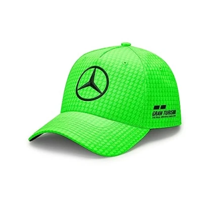 Image of Mercedes AMG Petronas Formula One Team 2023 Lewis Hamilton Driver Cap Neon Green Unisex Size: Size