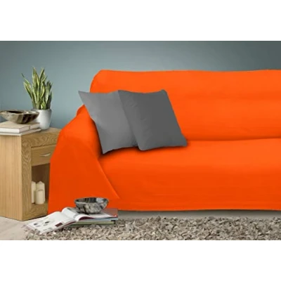 Image of Miracle Home Caiman Multi Purpose Quilt, 100% Cotton, Strong Orange, 220 x 260 cm