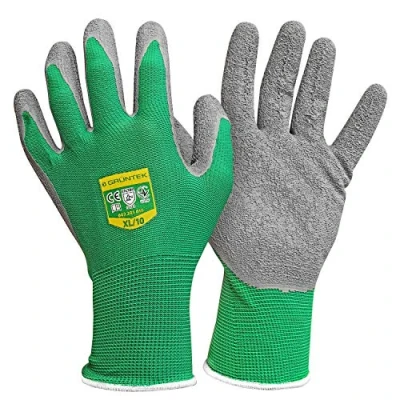 Image of GRÜNTEK 5 Pairs Gardening Work Gloves Size XL / 10 Latex coated, for private and commercial use
