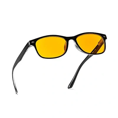Image of Suertree 95% Anti Blue Computer Reading Glasses, Light Filter Eye Glasses Blocking UV Visual Aided Female Male Yellow Lens 2.0 BM163