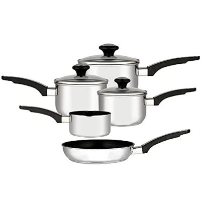 Image of Prestige Everyday Milkpan, Saucepan and Frypan Set of 5 year guarantee, Silver
