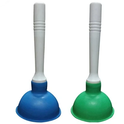 Image of Condello Casa Small Plunger Pump Liquid Plumber Clog Remover Cleaner Unclogger Tool for Toilet,Kitchen Sink Drain,Bathroom Shower Tub With Portable 4 Inch Cup and 9 Handle (Blue+Green)