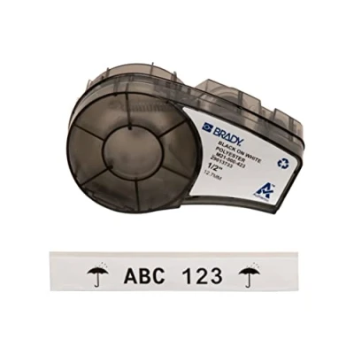 Image of Brady Polyester tape for BMP21 PLUS; LAB; BMP21, 12.70 mm x 6.40 m, Black on White