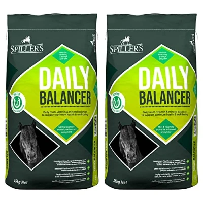 Image of SPILLERS Daily Balancer Horse Feed 15KG x 2, Mint &amp; Rosemary Contains Vitamins, Minerals including Biotin Provides Balanced Diet for Horses and Ponies No Added Iron Supports Hoof Health