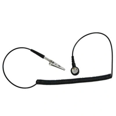 Image of BERNSTEIN ESD Grounding Cable 1800 mm (10 mm/Banana Plug) + Earth Plug (1 x 10 Push Button and 2 4 Banana Socket) 3 1 MOhm Safety Resistor as Earthing Connection Point