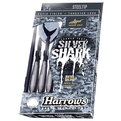 Image of Harrows Silver Shark Steel Tip Dart Set, 22gm