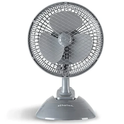 Image of Schallen 6 Mini Small Electric Clip on Fan for Home, Bed, Office, Desktop, Table and Desk with 2 Speed Setting &amp; Quiet Operation (Grey)