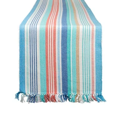 Image of DII for Dinner Parties, Weddings, Special Occasions &amp; Everyday Use, 100% Cotton Machine Washable, Seashore Stripe, Table Runner, 13x72