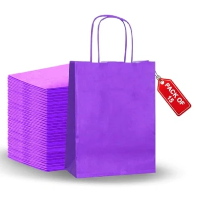 Image of party Bags Paper Gift with Handles Pack of 15 XSmall, Small &amp; Medium
