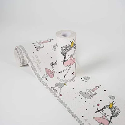 Image of Lovely Kids Wallpaper Borders Self Adhesive Magic Princess A.S. Création for 5.00 m x 0.155 Pink Grey White Made in Germany 403755