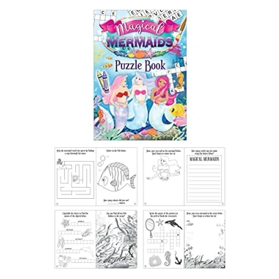 Image of Anila&#039;s Complete SeaLife &amp; Mermaid Themed 10 Party Bag Fillers Favours Mini Puzzle Activity Books. (Ideal for Children Aged 3 8)