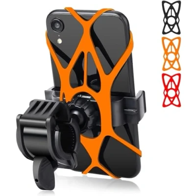 Image of TRKIMAL Bike Phone Mount Universal Adjustable Cell Holder for Bicycle Motorcycle Compatible with iPhone Max Xr Xs X Pro 12 11 8 7 Plus, Galaxy S20 S10 S9 S8 S7 Edge Note 10 9