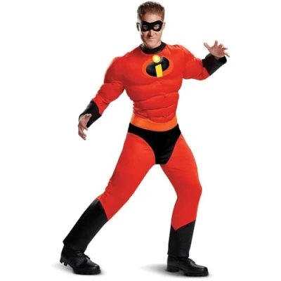 Image of Disguise 66844D EU Mr. Incredible Classic Muscle Adult (Eu) Fancy Dress Costume, Men, Multi, 42 46 (XL)