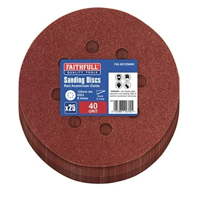 Image of Faithfull AD12540H Aluminium Oxide Disc DID3 Holed 125mm x 40g (Pack of 25)