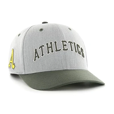 Image of &#039;47 Oakland Athletics Cooperstown Fly Out Midfield Snapback MLB Cap, gray, One Size