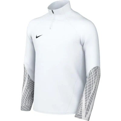 Image of NIKE, Big Kids&#039; Soccer Drill Top (Stock), Calcium Thermal Shirt, White/Wolf Grey/White/Black, S, Unisex Child