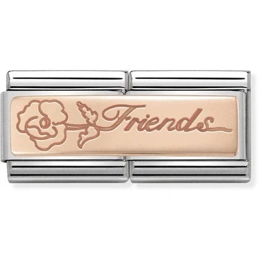 Image of Nomination Rose Gold Double Friends with Flower &amp; Family C