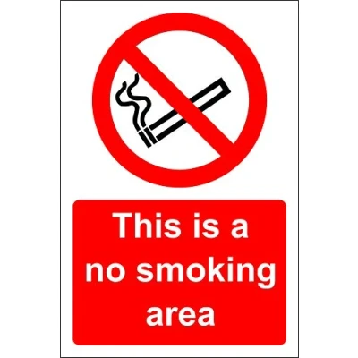 Image of This is a no smoking area Safety sign 1.2mm Rigid plastic 200mm x 150mm
