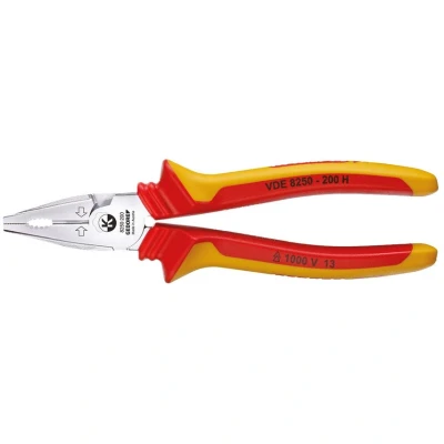 Image of GEDORE VDE Power combination pliers for cutting/holding/twisting, Electronics, Length 200 mm, 8250 H
