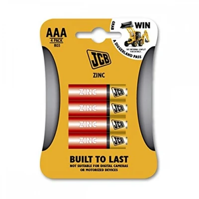 Image of S5327 JCB AAA Zinc Batteries Pack of 4
