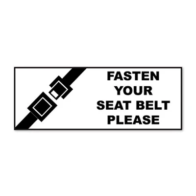 Image of Landing Designs 2 X FASTEN YOUR SEAT BELT PLEASE STICKERS VANS CARS TAXI COACH HGV FLEET