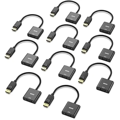 Image of BENFEI DisplayPort to VGA 10 Pack, Gold Plated DP Adapter (Male Female) Compatible for Lenovo, Dell, HP, ASUS