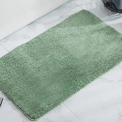 Image of KELEKELE Bath Mat Non Slip Ultra Water Absorbent Bathroom Rug with Waterproof Backing Machine Washable for Tub Shower, Bathroom, Bedroom,Kitchen, Living Room (50 x 80 cm, green)