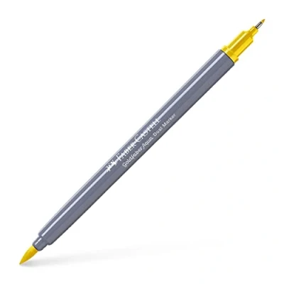 Image of Faber Castell Creative Studio Goldfaber Aqua Dual Marker, Cadmium Yellow, Single For Art, Craft, Drawing, Sketching, Home, School, University, Colouring