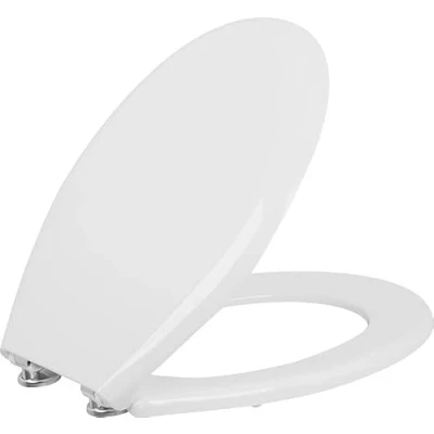 Image of Soft Close Toilet Seat, Standard Loo Seat White with Top &amp; Bottom Fixing Quick Release and Adjustable Hinges, O Shape Lid Cover Premium UF Material